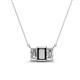 1 - Veronica 6x4 mm Emerald Shape Black and White Diamond Three Stone Pendant Necklace 