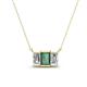 1 - Veronica 6x4 mm Emerald Shape Lab Created Alexandrite and Diamond Three Stone Pendant Necklace 