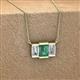 2 - Veronica 6x4 mm Emerald Shape Lab Created Alexandrite and Diamond Three Stone Pendant Necklace 