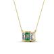 3 - Veronica 6x4 mm Emerald Shape Lab Created Alexandrite and Diamond Three Stone Pendant Necklace 