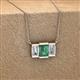 2 - Veronica 6x4 mm Emerald Shape Lab Created Alexandrite and Diamond Three Stone Pendant Necklace 