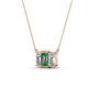 3 - Veronica 6x4 mm Emerald Shape Lab Created Alexandrite and Diamond Three Stone Pendant Necklace 