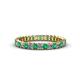 1 - Allie 2.50 mm Princess Cut Emerald and Diamond Eternity Band 