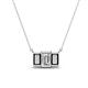 1 - Veronica 6x4 mm Emerald Shape GIA Certified Diamond and Black Diamond Three Stone Pendant Necklace 