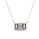 1 - Veronica 6x4 mm Emerald Shape GIA Certified Diamond and Black Diamond Three Stone Pendant Necklace 