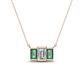 1 - Veronica 6x4 mm Emerald Shape GIA Certified Diamond and Lab Created Alexandrite Three Stone Pendant Necklace 