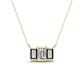 1 - Veronica 6x4 mm Emerald Shape GIA Certified Diamond and Black Diamond Three Stone Pendant Necklace 