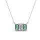 1 - Veronica 6x4 mm Emerald Shape GIA Certified Diamond and Lab Created Alexandrite Three Stone Pendant Necklace 