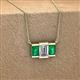3 - Veronica 6x4 mm Emerald Shape GIA Certified Diamond and Emerald Three Stone Pendant Necklace 