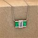 3 - Veronica 6x4 mm Emerald Shape GIA Certified Diamond and Emerald Three Stone Pendant Necklace 