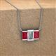 3 - Veronica 6x4 mm Emerald Shape GIA Certified Diamond and Ruby Three Stone Pendant Necklace 