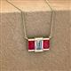 3 - Veronica 6x4 mm Emerald Shape GIA Certified Diamond and Ruby Three Stone Pendant Necklace 