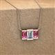 3 - Veronica 6x4 mm Emerald Shape GIA Certified Diamond and Pink Tourmaline Three Stone Pendant Necklace 
