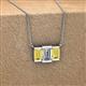 3 - Veronica 6x4 mm Emerald Shape GIA Certified Diamond and Yellow Sapphire Three Stone Pendant Necklace 