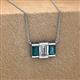 3 - Veronica 6x4 mm Emerald Shape GIA Certified Diamond and London Blue Topaz Three Stone Pendant Necklace 