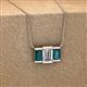 3 - Veronica 6x4 mm Emerald Shape GIA Certified Diamond and London Blue Topaz Three Stone Pendant Necklace 