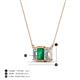 4 - Veronica 6x4 mm Emerald Shape Emerald and Diamond Three Stone Pendant Necklace 