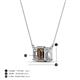 4 - Veronica 6x4 mm Emerald Shape Smoky Quartz and Diamond Three Stone Pendant Necklace 