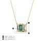 4 - Veronica 6x4 mm Emerald Shape Lab Created Alexandrite and Diamond Three Stone Pendant Necklace 