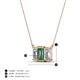 4 - Veronica 6x4 mm Emerald Shape Lab Created Alexandrite and Diamond Three Stone Pendant Necklace 