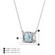 4 - Veronica 6x4 mm Emerald Shape Aquamarine and Diamond Three Stone Pendant Necklace 
