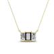 1 - Veronica 6x4 mm Emerald Shape Black Diamond and White Lab Grown Diamond Three Stone Pendant Necklace 