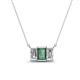 1 - Veronica 6x4 mm Emerald Shape Lab Created Alexandrite and Lab Grown Diamond Three Stone Pendant Necklace 
