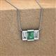 2 - Veronica 6x4 mm Emerald Shape Lab Created Alexandrite and Lab Grown Diamond Three Stone Pendant Necklace 