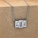 2 - Veronica 6x4 mm Emerald Shape Forever Brilliant Moissanite and Lab Grown Diamond Three Stone Pendant Necklace 
