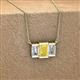 2 - Veronica 6x4 mm Emerald Shape Yellow Sapphire and Lab Grown Diamond Three Stone Pendant Necklace 