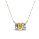 1 - Veronica 6x4 mm Emerald Shape Yellow Sapphire and Lab Grown Diamond Three Stone Pendant Necklace 