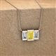 2 - Veronica 6x4 mm Emerald Shape Yellow Sapphire and Lab Grown Diamond Three Stone Pendant Necklace 