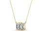 3 - Veronica 6x4 mm Emerald Shape Lab Grown Diamond Three Stone Pendant Necklace 