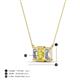 4 - Veronica 6x4 mm Emerald Shape Yellow Sapphire and Lab Grown Diamond Three Stone Pendant Necklace 