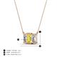 4 - Veronica 6x4 mm Emerald Shape Yellow Sapphire and Lab Grown Diamond Three Stone Pendant Necklace 