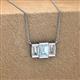 2 - Veronica 6x4 mm Emerald Shape Aquamarine and Lab Grown Diamond Three Stone Pendant Necklace 