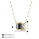 4 - Veronica 6x4 mm Emerald Shape Black Diamond and White Lab Grown Diamond Three Stone Pendant Necklace 