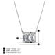 4 - Veronica 6x4 mm Emerald Shape Forever Brilliant Moissanite and Lab Grown Diamond Three Stone Pendant Necklace 