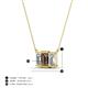 4 - Veronica 6x4 mm Emerald Shape Smoky Quartz and Lab Grown Diamond Three Stone Pendant Necklace 