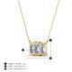 4 - Veronica 6x4 mm Emerald Shape Natural Diamond and Lab Grown Diamond Three Stone Pendant Necklace 