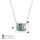4 - Veronica 6x4 mm Emerald Shape Lab Created Alexandrite and Lab Grown Diamond Three Stone Pendant Necklace 