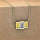3 - Veronica 6x4 mm Emerald Shape Lab Grown Diamond and Yellow Sapphire Three Stone Pendant Necklace 