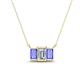 1 - Veronica 6x4 mm Emerald Shape Lab Grown Diamond and Tanzanite Three Stone Pendant Necklace 