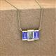 3 - Veronica 6x4 mm Emerald Shape Lab Grown Diamond and Tanzanite Three Stone Pendant Necklace 