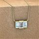3 - Veronica 6x4 mm Emerald Shape Lab Grown Diamond and Aquamarine Three Stone Pendant Necklace 