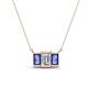 1 - Veronica 6x4 mm Emerald Shape Lab Grown Diamond and Iolite Three Stone Pendant Necklace 