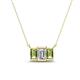 1 - Veronica 6x4 mm Emerald Shape Lab Grown Diamond and Peridot Three Stone Pendant Necklace 