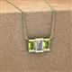3 - Veronica 6x4 mm Emerald Shape Lab Grown Diamond and Peridot Three Stone Pendant Necklace 