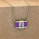 3 - Veronica 6x4 mm Emerald Shape Lab Grown Diamond and Amethyst Three Stone Pendant Necklace 