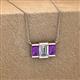 3 - Veronica 6x4 mm Emerald Shape Lab Grown Diamond and Amethyst Three Stone Pendant Necklace 